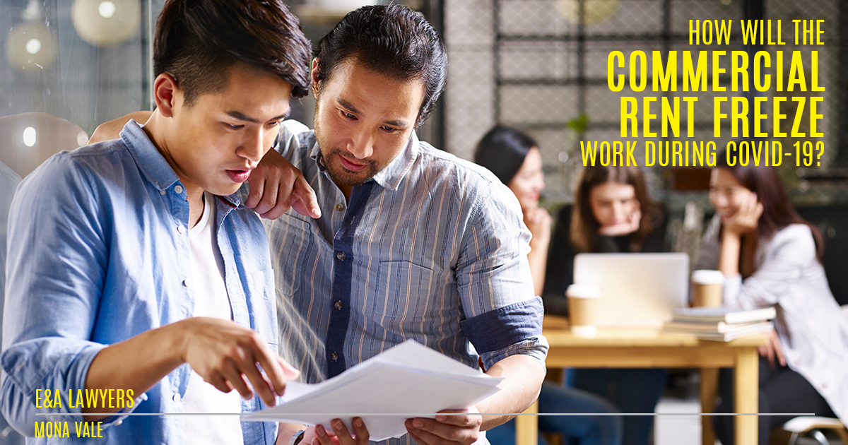 Commercial Rent Freeze NSW E&A Lawyers